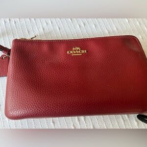 Coach Cherry Leather Wristlet/Wallet